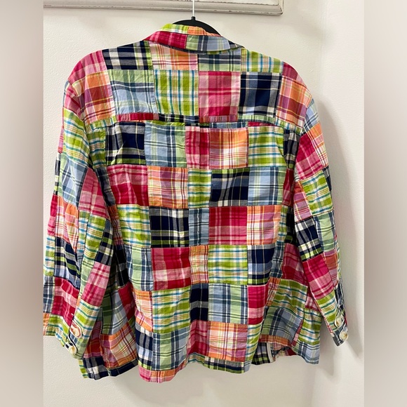Madras prep making an entrance! Lovely LLBean spring scene blazer. Sz 18. - Picture 3 of 3